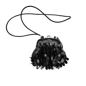 Vintage | Black Sequin Purse | Women’s Small Crossbody Bag